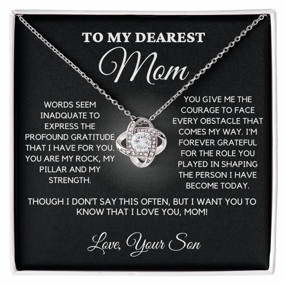 Gift for Mom From Son - "You are my Rock, my Pillar and my Strength". Necklace