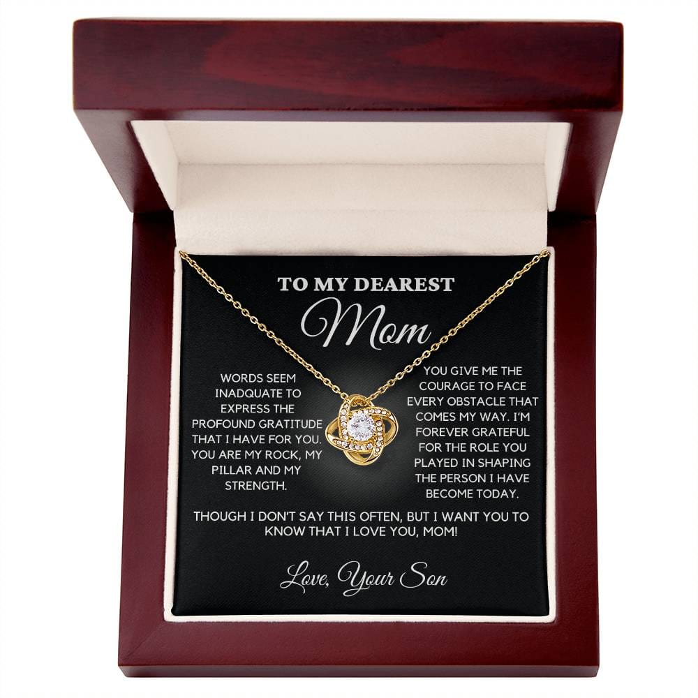 Gift for Mom From Son - "You are my Rock, my Pillar and my Strength". Necklace